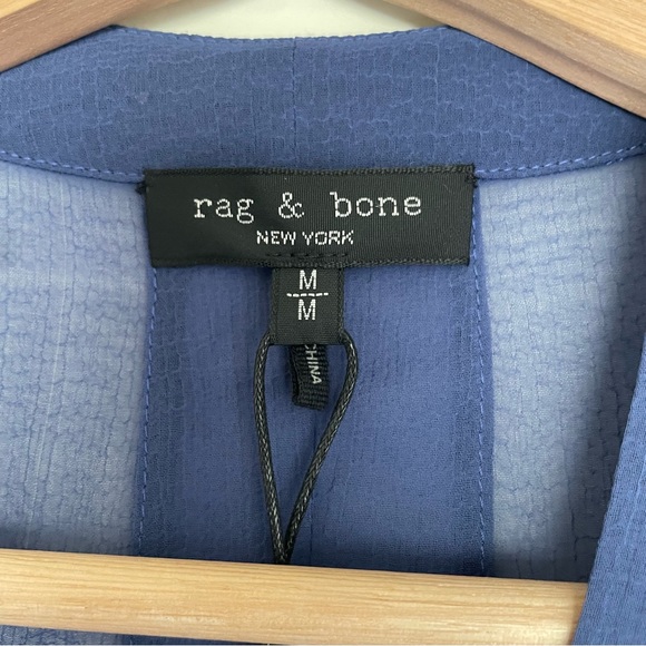 NWT Rag & Bone Elysse Sheer V-Neck Top & Camisole Airy Crepe Drawstring Size M - Picture 4 of 8